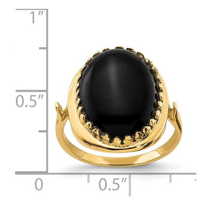 14K Yellow Gold Onyx Ring