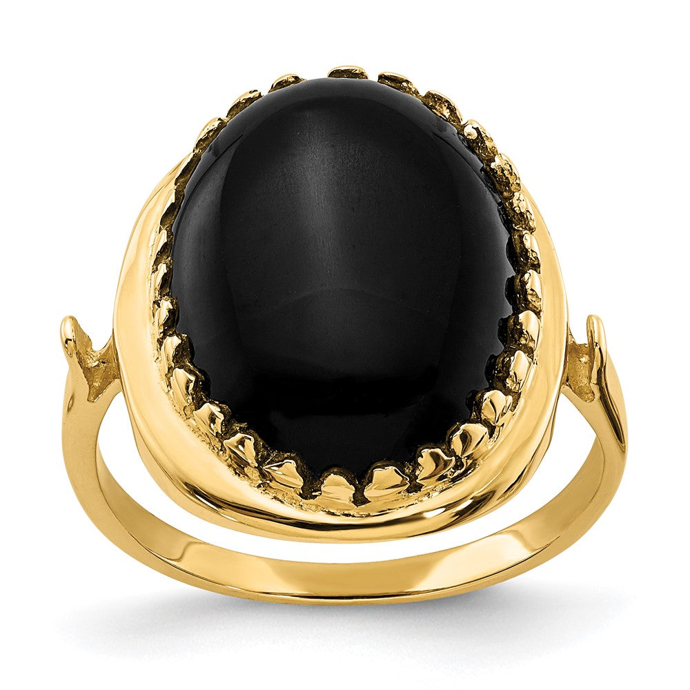 14K Yellow Gold Onyx Ring