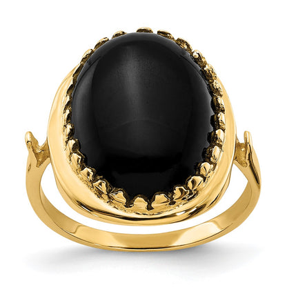 14K Yellow Gold Onyx Ring