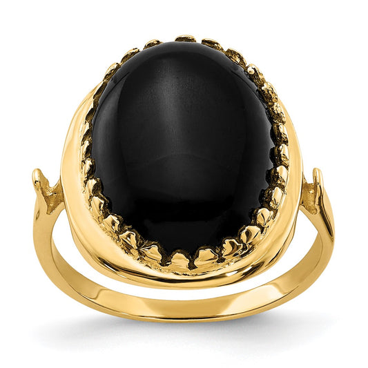 14K Yellow Gold Onyx Ring