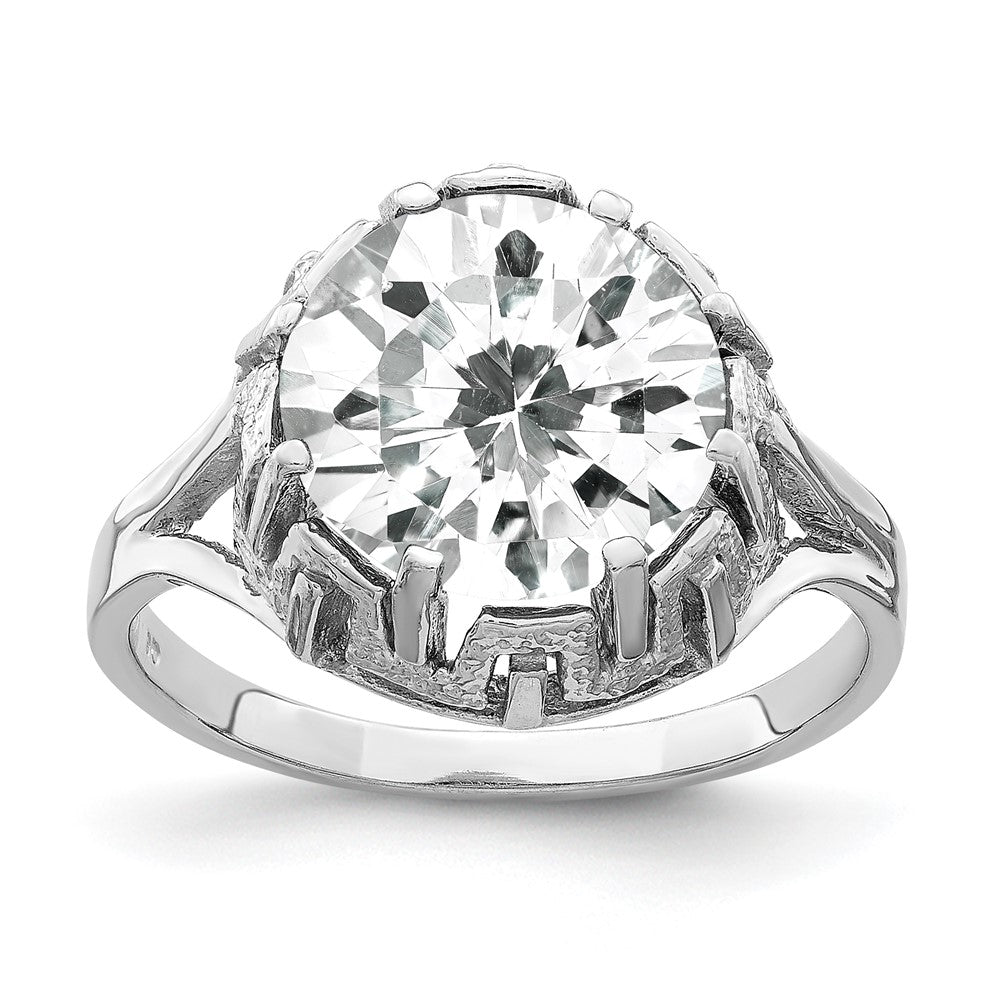14k White Gold 10mm Cubic Zirconia Ring