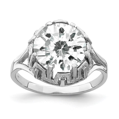 14k White Gold 10mm Cubic Zirconia Ring