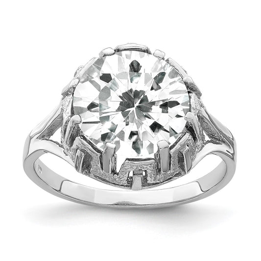 14k White Gold 10mm Cubic Zirconia Ring