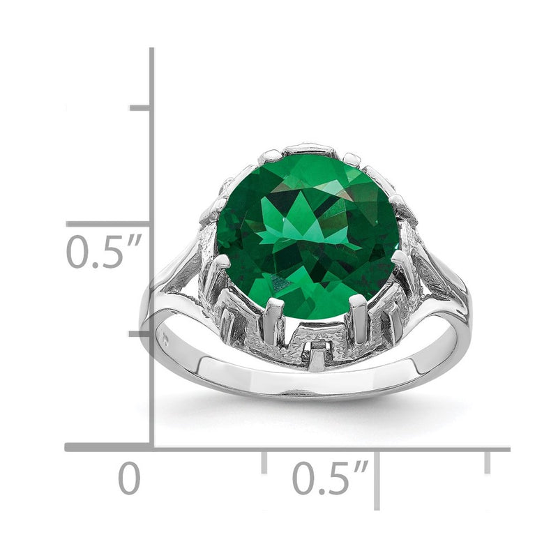 14k White Gold 10mm Mount St. Helens ring