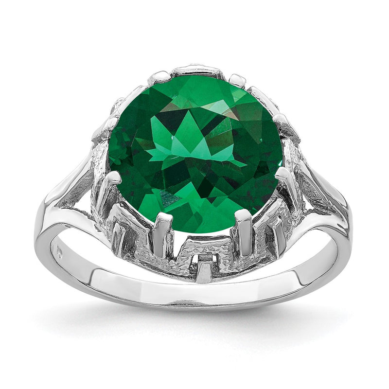 14k White Gold 10mm Mount St. Helens ring