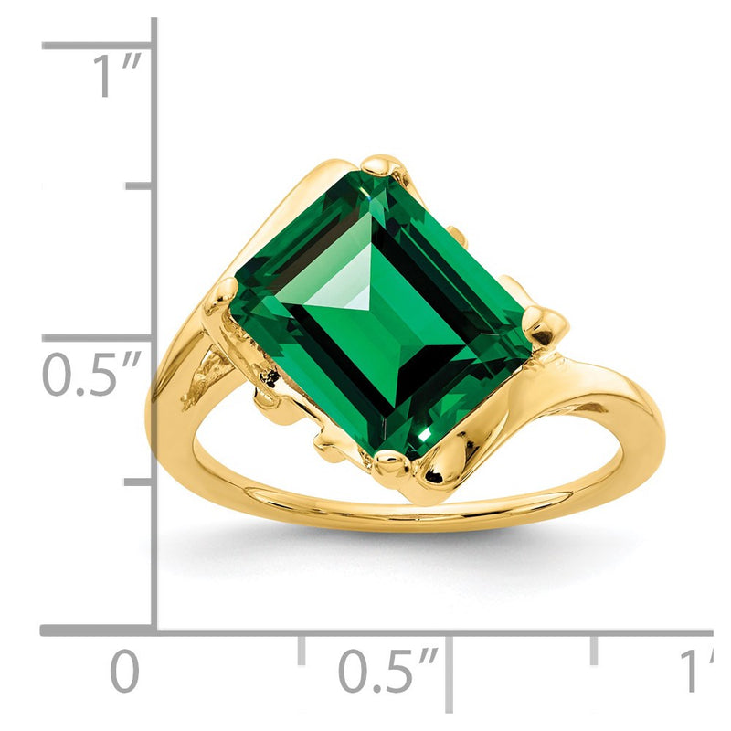 14K Yellow Gold 10x8mm Emerald Cut Mount St. Helens ring