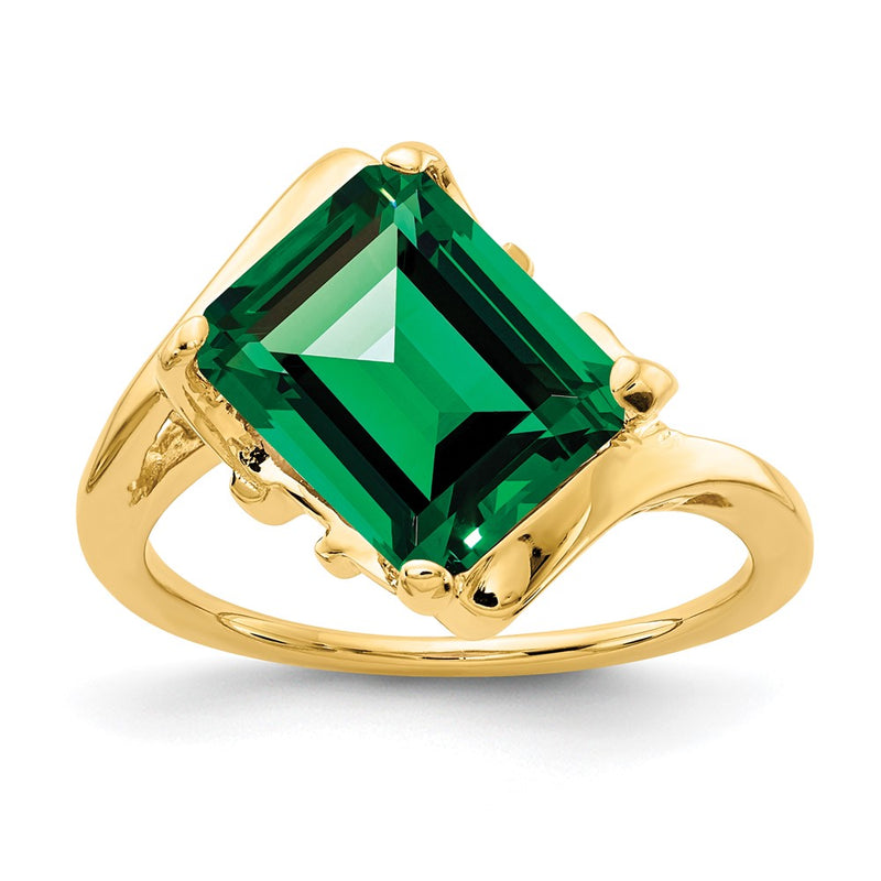 14K Yellow Gold 10x8mm Emerald Cut Mount St. Helens ring