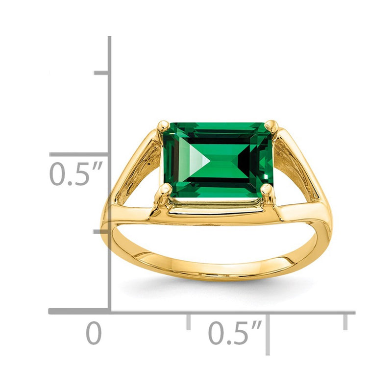 14K Yellow Gold 9x7mm Emerald Cut Mount St. Helens ring