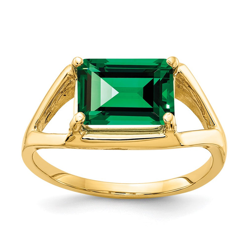 14K Yellow Gold 9x7mm Emerald Cut Mount St. Helens ring