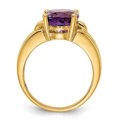 14K Yellow Gold 11x9mm Oval Amethyst ring