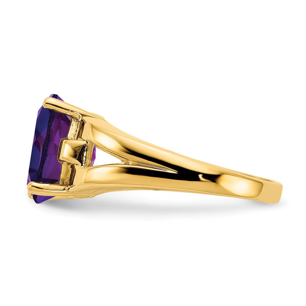14K Yellow Gold 11x9mm Oval Amethyst ring