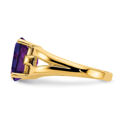 14K Yellow Gold 11x9mm Oval Amethyst ring