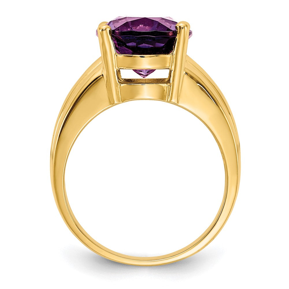 14K Yellow Gold 12x10mm Oval Amethyst ring