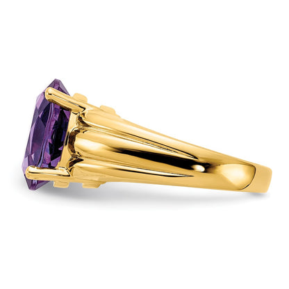 14K Yellow Gold 12x10mm Oval Amethyst ring