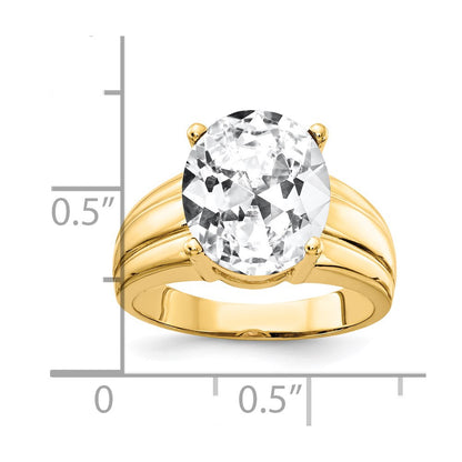 14K Yellow Gold 12x10mm Oval Cubic Zirconia ring