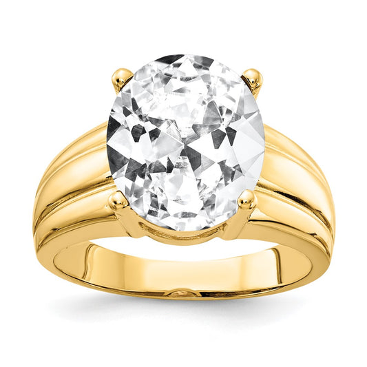 14K Yellow Gold 12x10mm Oval Cubic Zirconia ring