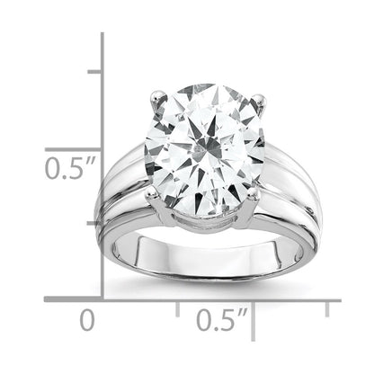 14k White Gold 12x10mm Oval Cubic Zirconia ring