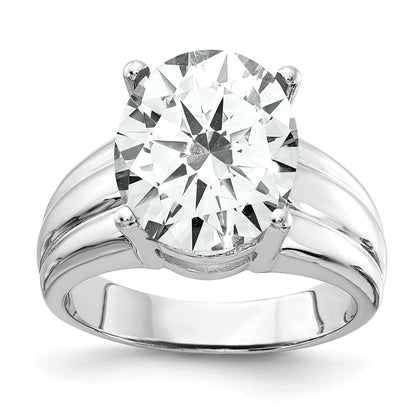 14k White Gold 12x10mm Oval Cubic Zirconia ring