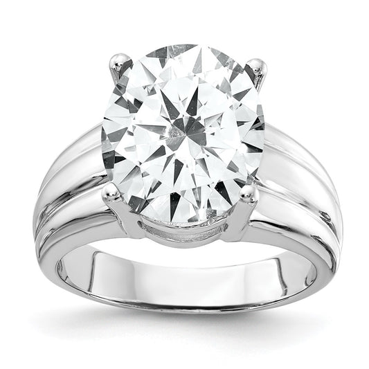 14k White Gold 12x10mm Oval Cubic Zirconia ring