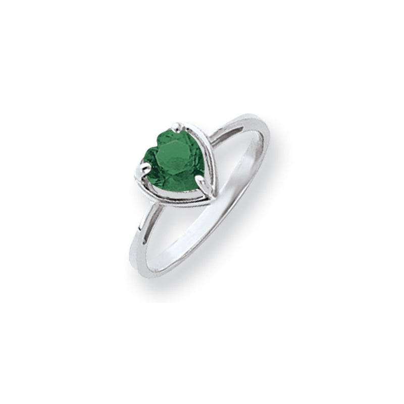 14k White Gold 6mm Heart Mount St. Helens ring