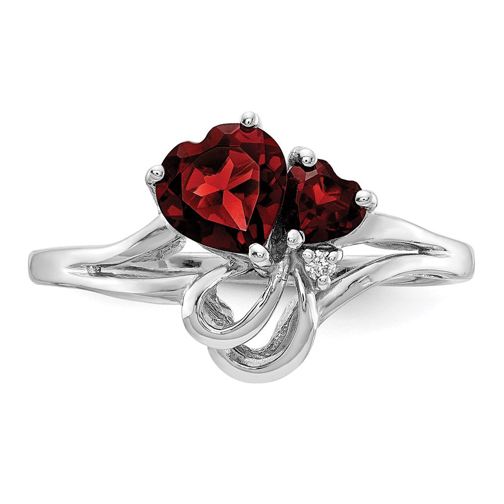 14k White Gold Gemstone & Real Diamond Ring