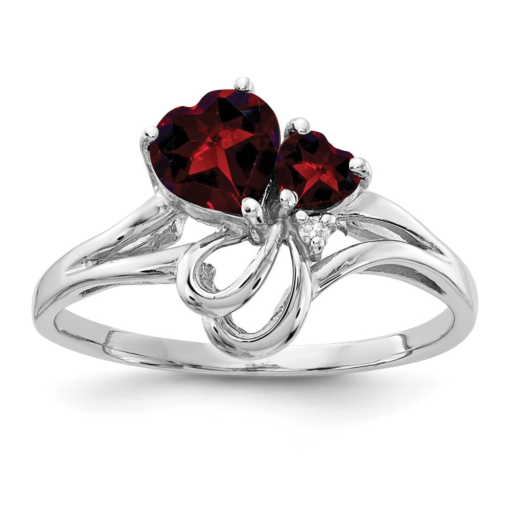 14k White Gold Gemstone & Real Diamond Ring