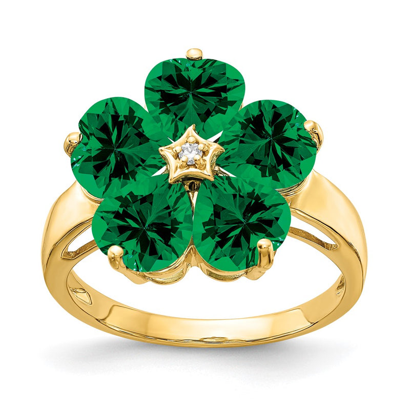 14k Yellow Gold 6mm Heart Mount St. Helens AA Diamond ring