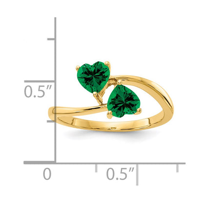 14K Yellow Gold 5mm Heart Mount St. Helens ring