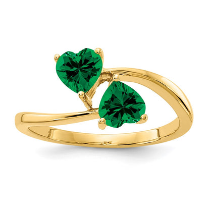 14K Yellow Gold 5mm Heart Mount St. Helens ring