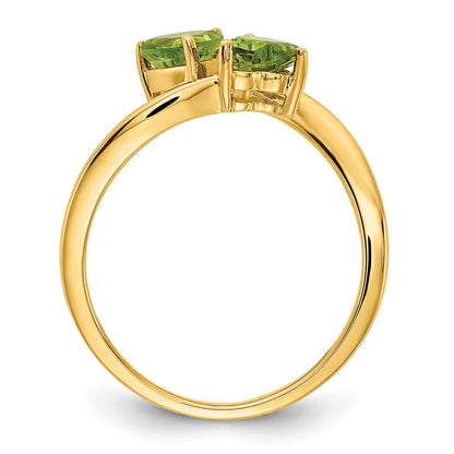 14K Yellow Gold 5mm Heart Peridot ring