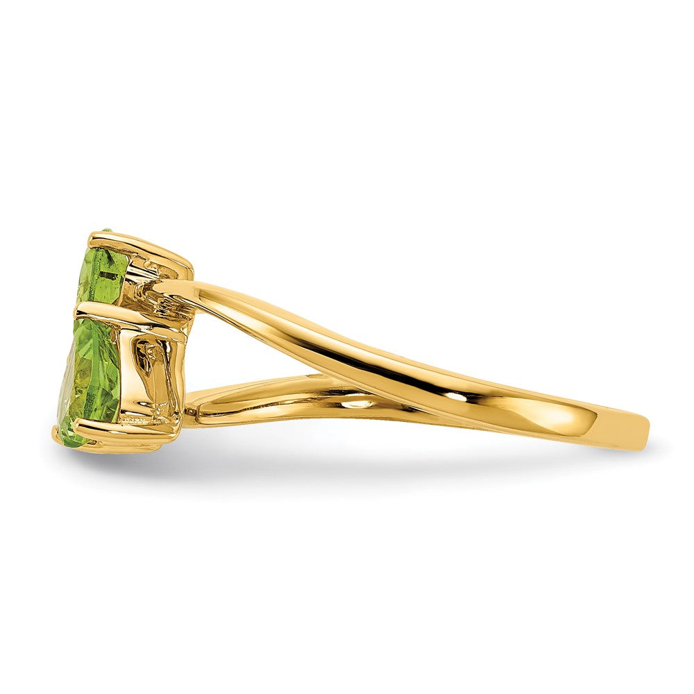 14K Yellow Gold 5mm Heart Peridot ring