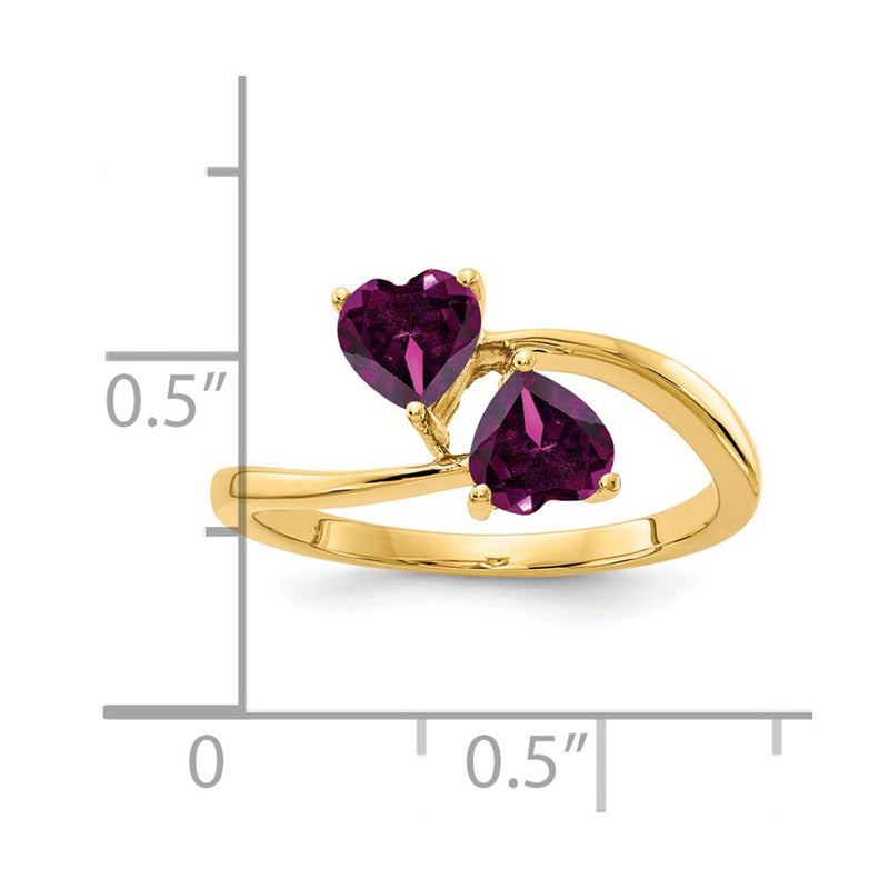 14k Yellow Gold 5mm Heart Rhodolite Garnet ring