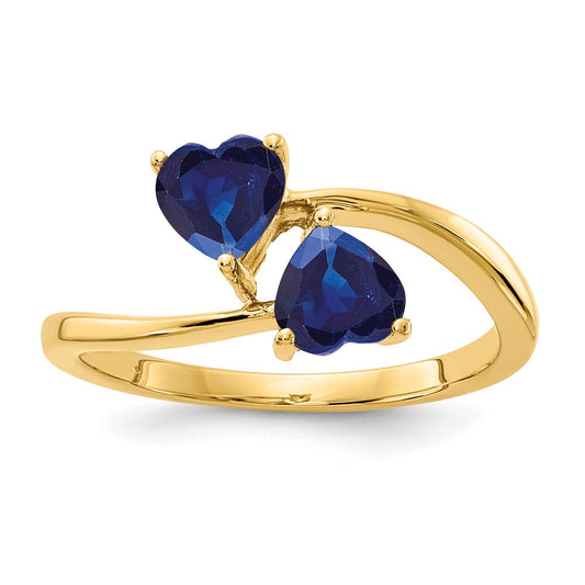 14K Yellow Gold 5mm Heart Sapphire ring