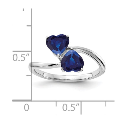 14k White Gold 5mm Heart Sapphire ring