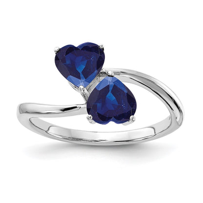 14k White Gold 5mm Heart Sapphire ring