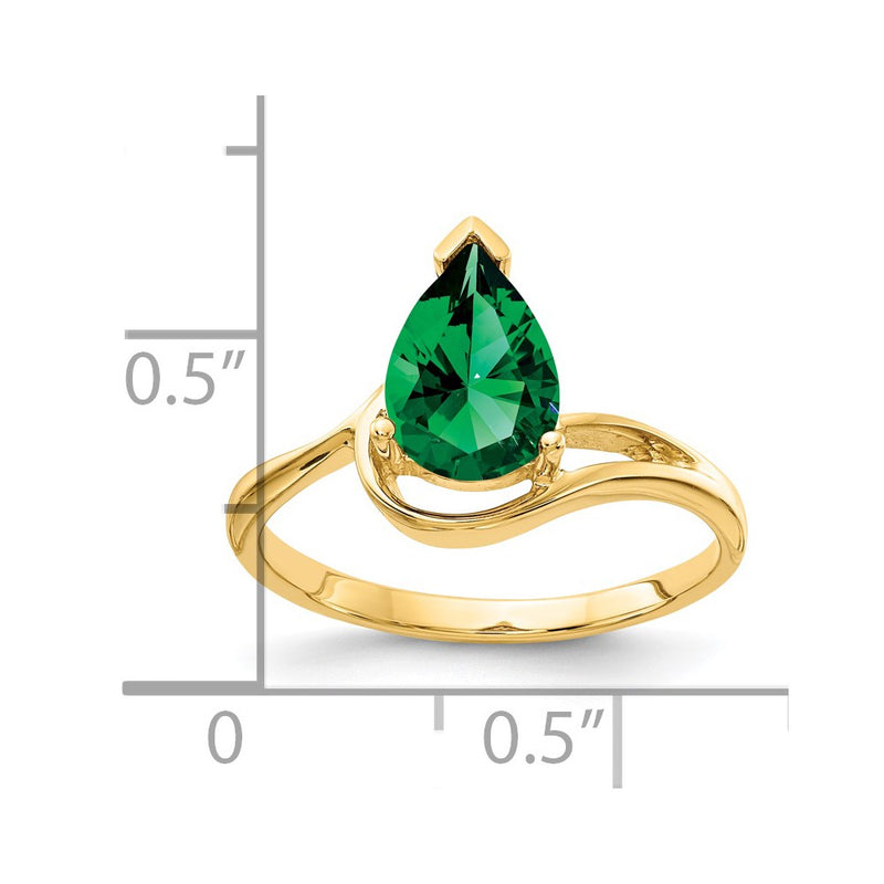 14K Yellow Gold 9x6mm Pear Mount St. Helens ring