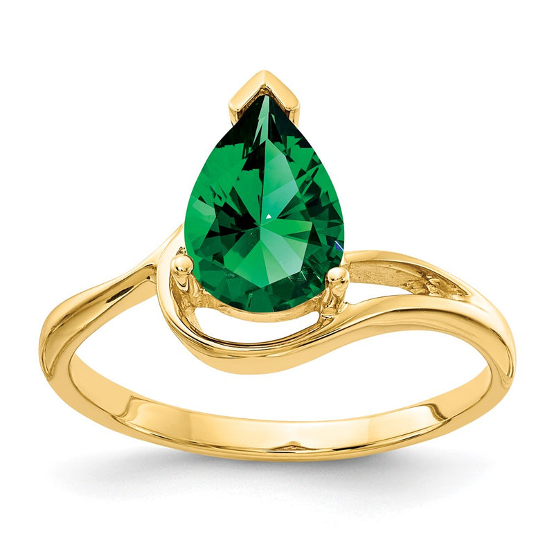 14K Yellow Gold 9x6mm Pear Mount St. Helens ring