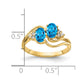 14k Yellow Gold 6x4mm Oval Blue Topaz AAA Diamond ring