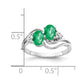 14k White Gold 6x4mm Oval Emerald A Real Diamond ring