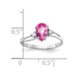 14k White Gold 7x5mm Pear Pink Sapphire AAA Diamond ring