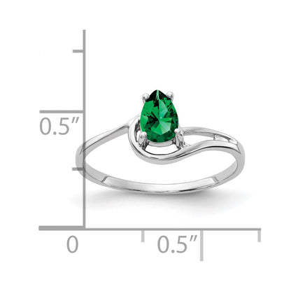 14k White Gold 6x4mm Pear Mount St. Helens ring
