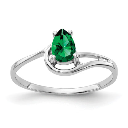 14k White Gold 6x4mm Pear Mount St. Helens ring