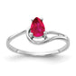 14k White Gold 6x4mm Pear Ruby ring
