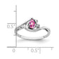 14k White Gold 5x3mm Pear Pink Sapphire A Real Diamond ring