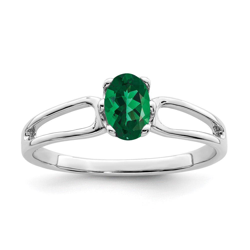 14k White Gold 6x4mm Oval Mount St. Helens ring