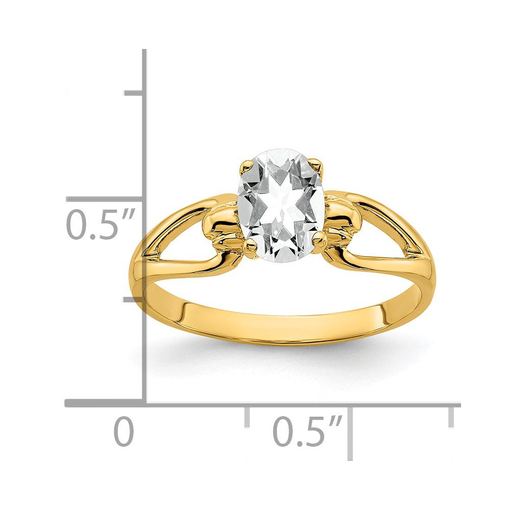 14K Yellow Gold 7x5mm Oval Cubic Zirconia ring