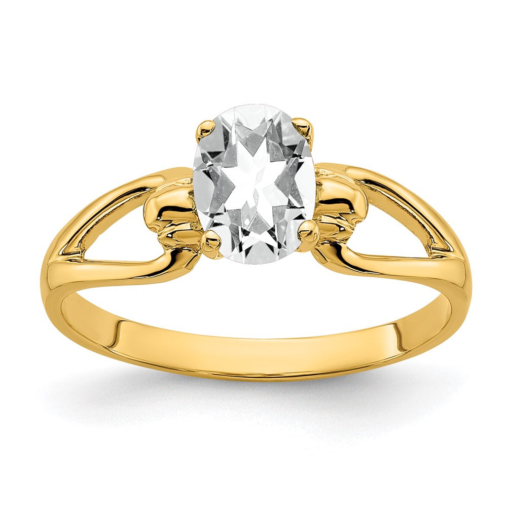 14K Yellow Gold 7x5mm Oval Cubic Zirconia ring