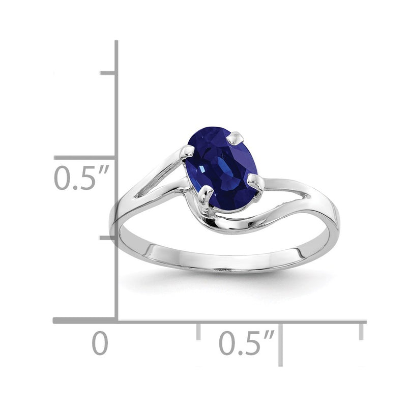 14k White Gold 7x5mm Oval Sapphire ring