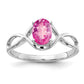 14k White Gold 7x5mm Oval Pink Sapphire Ring
