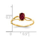 14K Yellow Gold 6x4mm Oval Created Ruby ring